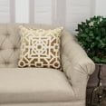 thumbnail image 3 of Beige and Gold Lattice Velvet Throw Pillow, 3 of 9