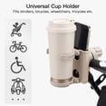 thumbnail image 6 of Gromast 2 in 1 Foldable Stroller Cup Holder + Phone Holder, 360°Rotatable with Adjustable Clip, Universal Cup Holder for Stroller, Wheelchair, Bike, Walker, Scooter, Tricycle - Khaki, 6 of 11