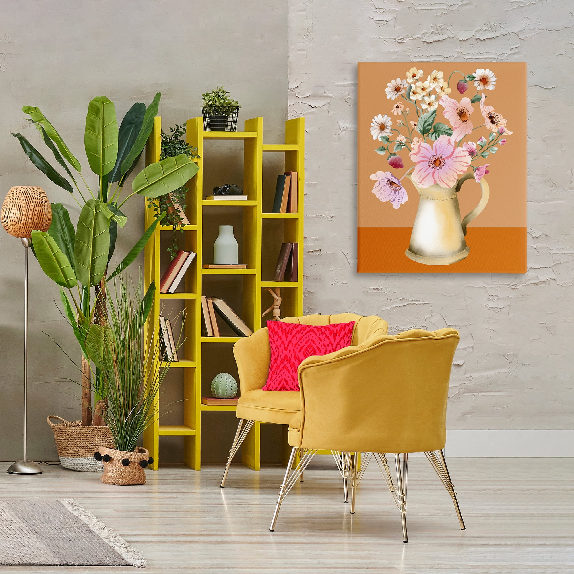 Stupell Industries Garden Florals in Jug Plants & Flowers Painting Wrapped Canvas Art Print Wall Art, 30 x 40