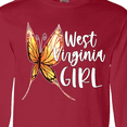thumbnail image 4 of Inktastic West Virginia Girl- Butterfly Long Sleeve T-Shirt, 4 of 5