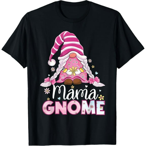 Flower For Mom Gnomies Cute Gnome Mom Happy Mother's Day T-Shirtmen and women can wear, black, white, gifts.S,M,L,XL,2XL,3XL,677XL