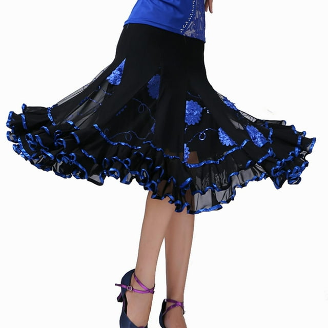 de Baile de Salón Traje de Baile para Mujeres , azul real Macarena falda de baile