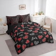 thumbnail image 3 of Manfei Boys Girls Love Heart Print 7-Piece Twin Bedding Sets,Romantic Lover Couple Bedding Comforter Set,Valentine's Day Breathable Sheet Sets,Super Cozy Room Decor,Reversible, 3 of 8