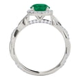 thumbnail image 3 of Aonejewelry 1.25 Ct. Ttw Interwine Shank Diamond and and Emerald Ring In 14k White Gold, 3 of 4