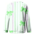 thumbnail image 4 of YUGYXL Women's Oversized Bow Sweatshirt Y2k Long Sleeve Crewneck Bows Graphic Fleece Pullover Tops Funny Holiday Streetwear Green XXL, 4 of 5