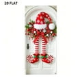 thumbnail image 3 of Christmas Elf Leg Door Decorative Background Cloth - Festive Door Banner, Cute Elf Leg Design for Holiday Party, Home Entrance & Christmas Decoration Accents, 70.8*35.4in, A, 3 of 7