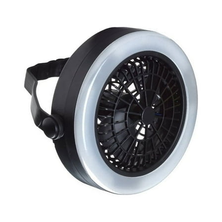USB Three-in-one Camping Fan Lamp 18LED Multi-purpose Tent Fan Lamp Outdoor Camping Light Black