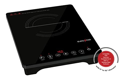 EUROSTAR EIC200 1000W Portable Induction Cooktop, Black