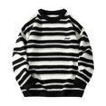 thumbnail image 1 of Rbaofujie Chandail d'Halloween pour Homme, Hiver, Épais, Décontracté, Mode, à Rayures, à Manches Longues, Col Rond, Chandail Noir, Chandail à Capuchon pour Homme, 1 of 5