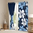 thumbnail image 3 of Homewish Country Floral Curtains Pack of 2 (42x84 Each),Ustic Flower Curtains Blackout,Blue White Bedroom Curtains For Men Women,Breathable Home Decor, 3 of 6