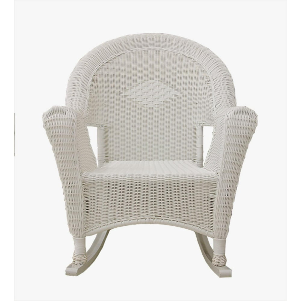 White Resin Wicker Rocking Chair Patio Furniture - Walmart.com