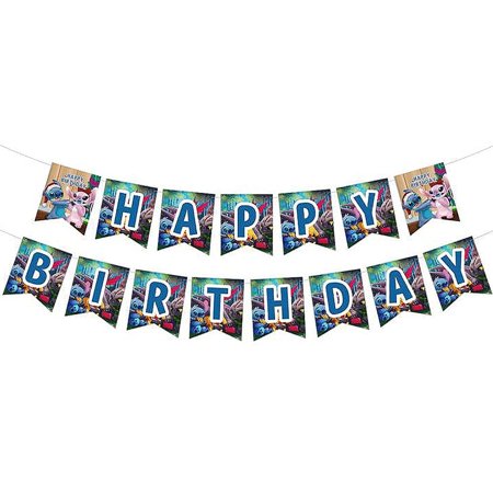 Lilo Party Square Banner Set - 10ft, 13pc - Fun Birthday Decorations & Theme Idea - Happy Celebration Supplies - Centerpiece & Favor Gift