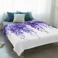 thumbnail image 4 of Purple Eucalyptus Leaf Blanket Soft Cozy Warm Throw Blanket for Couch, Plush Fuzzy Flannel Fleece Blankets for Sofa, Spring Botanical Watercolor Bed Blankets Lightweight Gifts for Women, 50"x80", 4 of 9