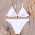 thumbnail image 4 of Jacenvly 2024 Plus Size Bikini Swimsuits for Women Soft Satiny Womens Solid Two Piece Bikini Push-Up Pad Swimwear Swimsuit Beachwear Set Multicolor Casual Summer Beach Dresses White, 4 of 7