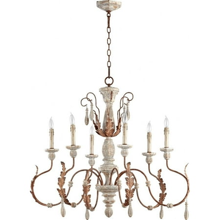 

Traditional Six Light Chandelier in Manchester Grey Rust Finish Bailey Street Home 183-Bel-3400836