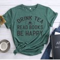thumbnail image 1 of Beber té leer libros ser feliz camiseta camiseta Retro verde XL FLhrweasw  Para estrenar, 1 of 1