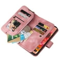 thumbnail image 6 of for iPhone 12 Pro Max Wallet Case, [Card Slots] PU Leather ID Credit Holder Folio Flip Kickstand Magnetic Clasp Phone Cover & Lanyard & Shoulder Strap for iPhone 12 Pro Max, Pink, 6 of 9