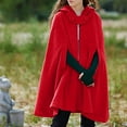 Byhong Hooded Medium Women Cape Winter Vintage Overcoat Fashion Button