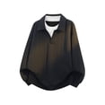 thumbnail image 1 of Blusa y camisa de manga larga con cuello vuelto para hombre, informal, de color liso, con cremallera, cuello redondo, estilo deportivo, blusa de poliéster de manga larga para hombre, 1 of 3