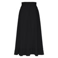 thumbnail image 6 of UVEASISHA Flowy Skirts for Women Elastic Waist Drawstring Skirt with Pockets A Line Ruffle Pleated Maxi Skirts Black S, 6 of 8