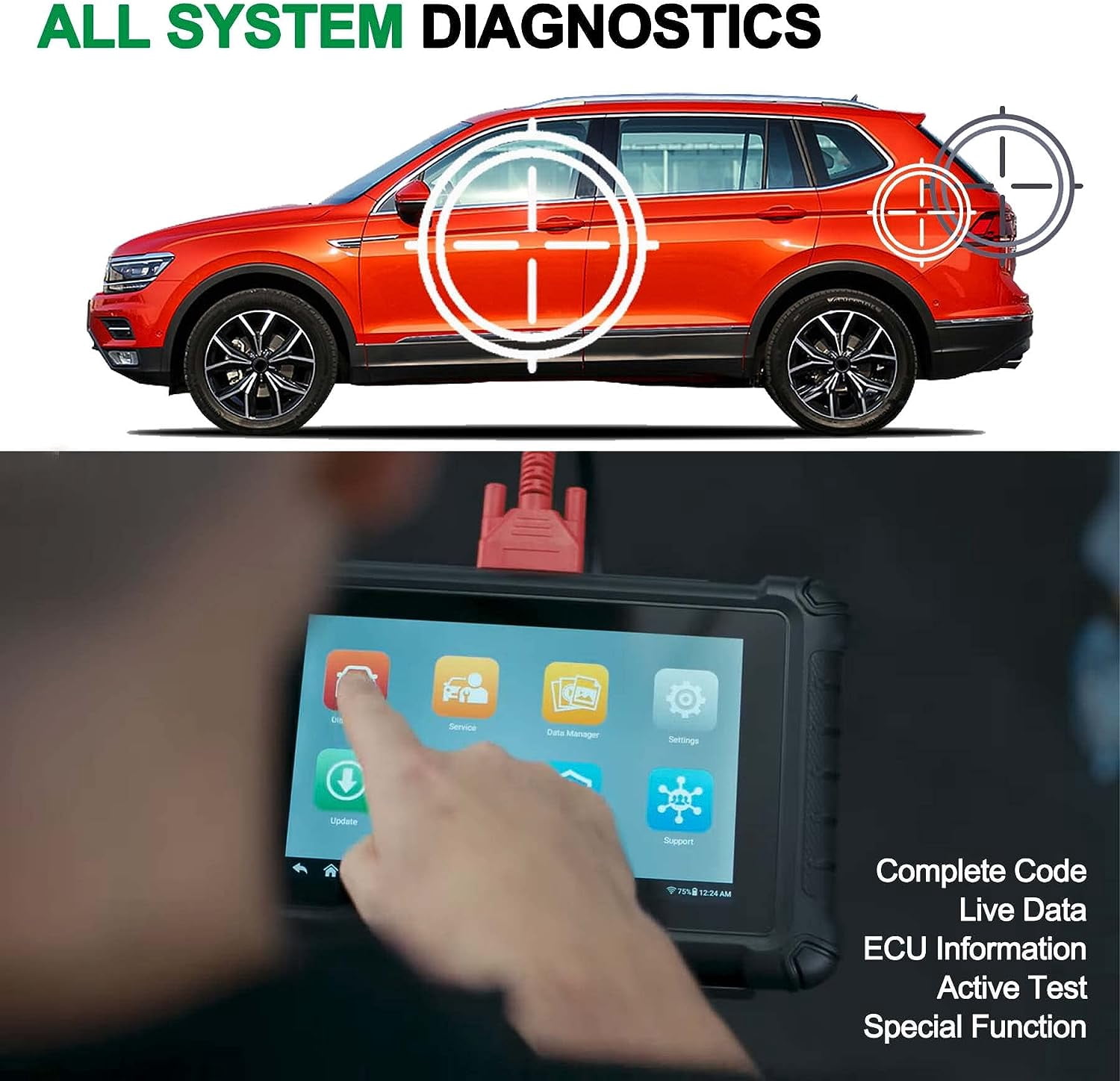 Autel MaxiCheck MX900 OBD2 All System Diagnostic Scanner, Upgraded MX808 MK808, 2024 Bi Directional Scan Tool, 40+ Service, 10000+ Vehicles, DoIP/CAN FD, Read/Clear Code, Work with MV105 MV108
