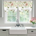 thumbnail image 4 of Spring Green Flowers Balloon Curtains 63 Inch Length for Living Room/Bedroom, Watercolor Floral Botanical Rod Pocket Privacy Door Curtains Decorative Tie Up Shade for Window 52"x63", 4 of 8