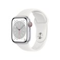 thumbnail image 1 of Open Box - Apple Watch Series 8 (GPS + Cellular) 41mm Silver Aluminum Case with White Sport Band - Small/Medium, 1 of 3