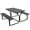 Black, variant on Spaco HDPE Outdoor Picnic Table Bench Set with Metal Base, Table Bench Set, Outdoor Picnic Table Set with Sturdy and Rust-resistant Steel Frame, Picnic Table Set for Outdoor, Black