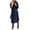 Navy Blue, variant on Women's Faux Wool Coat Blouse Thin Coats Trench Long Jacket Ladies Slim Long Belt Navy Blue XXL