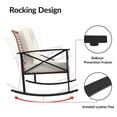 thumbnail image 5 of 3 Piece Patio Rattan Conversation Set, Outdoor Rocking Bistro Set, Wicker Patio Furniture with Thick Cushions Rocker Chair and 2-Tier Coffee Table for Garden, Porch, Backyard, 5 of 8