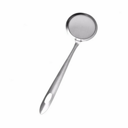 

Prolriy Tableware Grid Network Scoop Filter Steel Spoon Stainless Round Colander Oil Filter Kitchen，Dining & Bar Silver