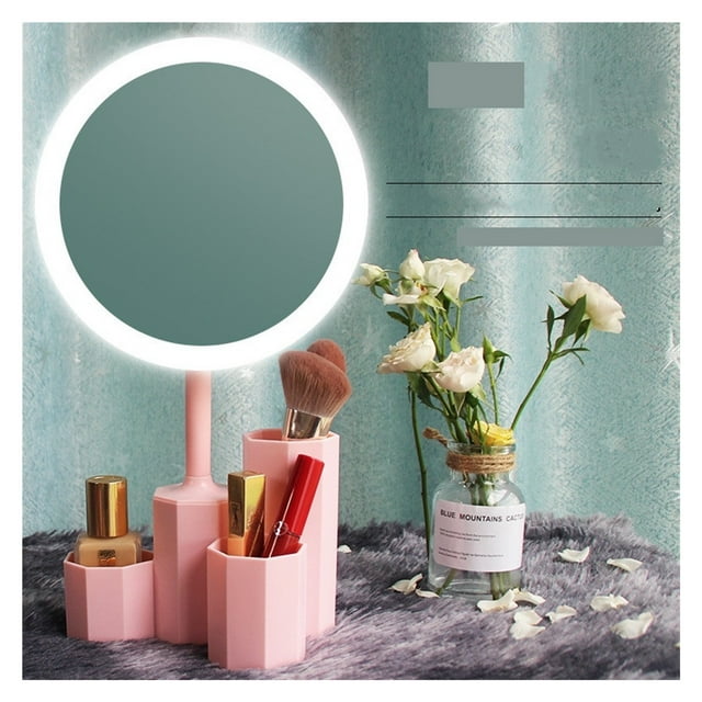LED Makeup Mirror Desktop Lamp USB Charging Light Touch Dimme Cosmetic Mirror With Storage Makeup Natural Light Vanity Mirrors ,Widely Use