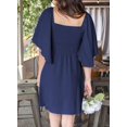 thumbnail image 4 of Womens 2023 Spring Summer Deep V Neck Elegant Bow tie Mini Dress S-XL, 4 of 5