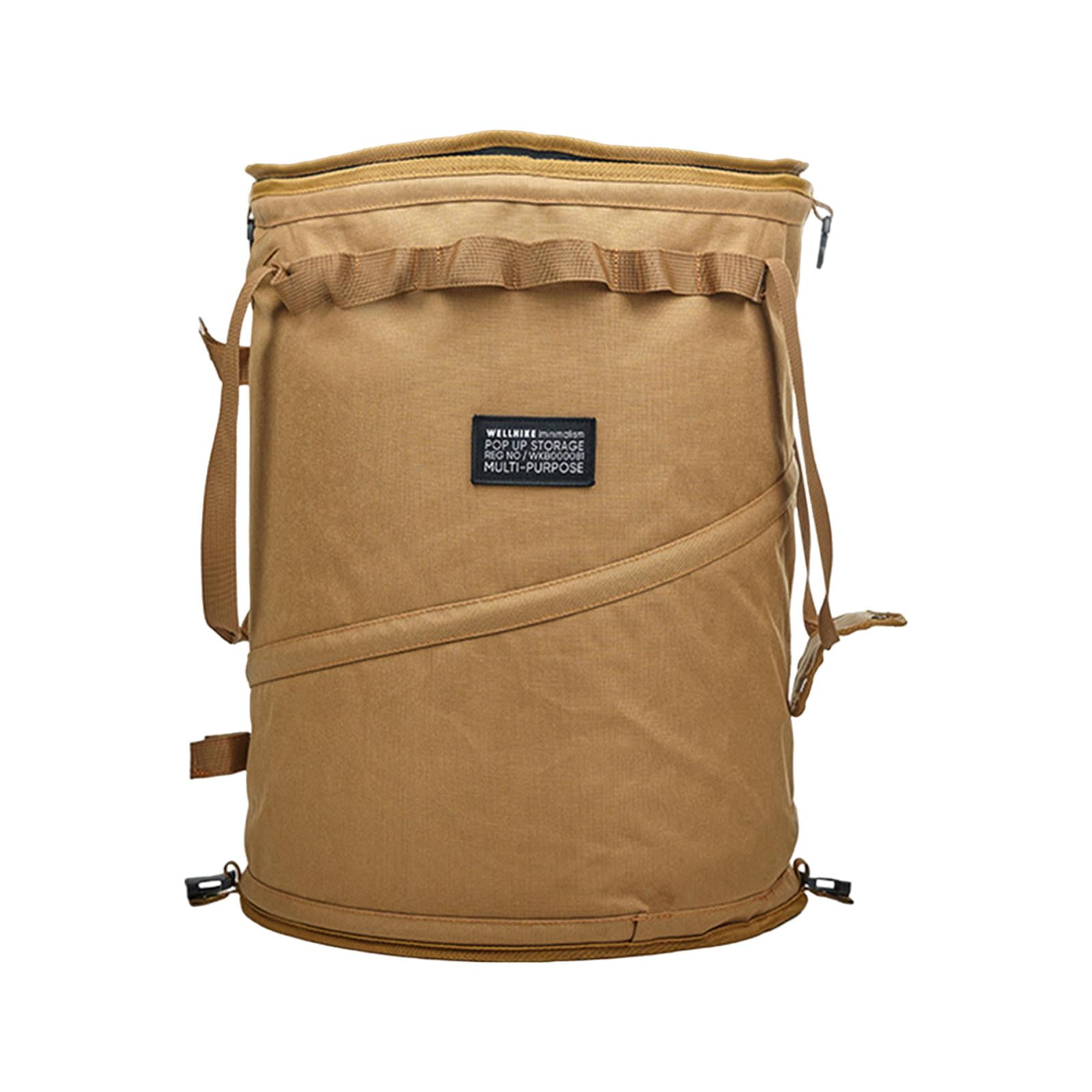 Camping Garbage Can Collapsible Camping Recycle Bin with Zippered Lid Camping Trashcan for