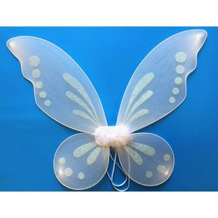 White Tinkerbell Pixie Butterfly Fairy Wing Dress Up Girls