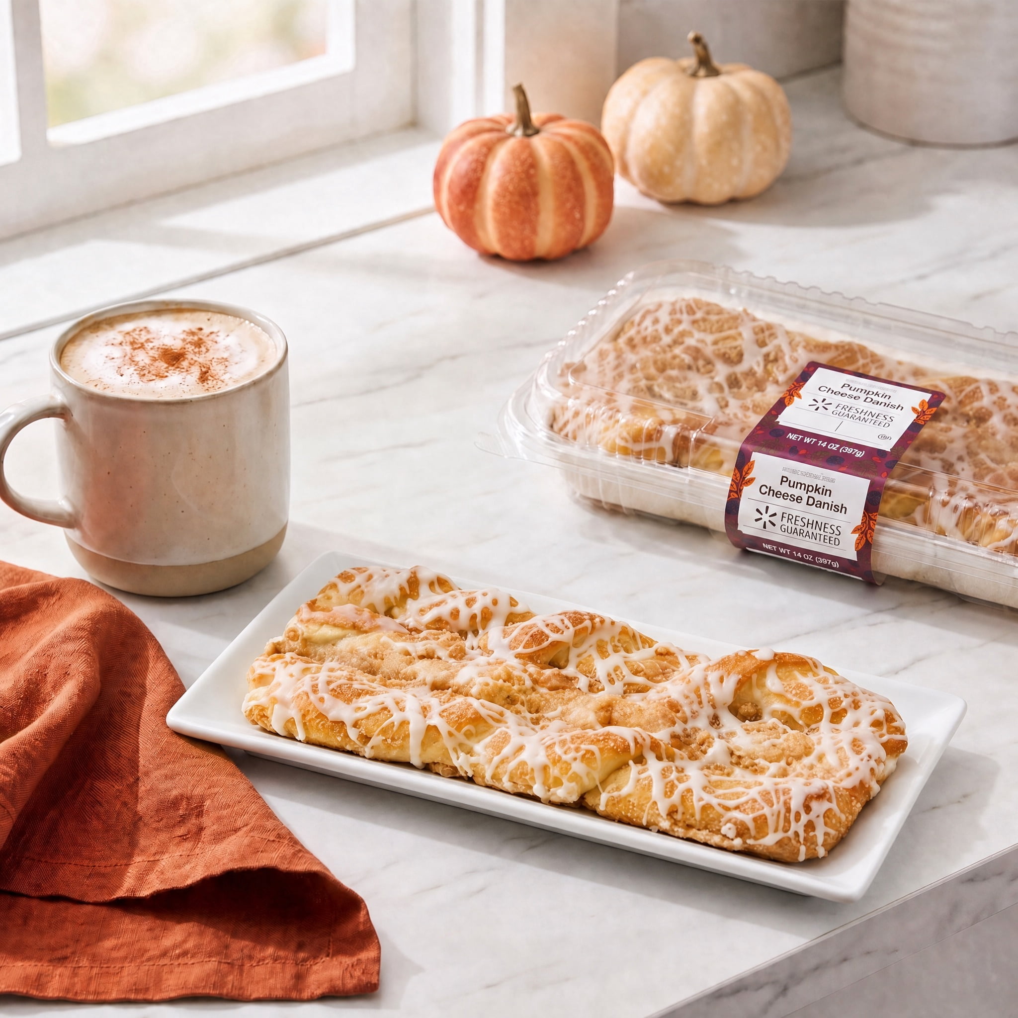 Freshness Guaranteed Harvest Pumpkin Cheese Danish, 14 oz