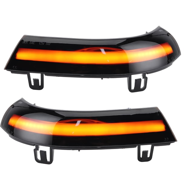 Intermitente de espejo lateral, par de luces de señal de giro LED, luz dinámica fluida, intermitente de espejo lateral, diseño aerodinámico