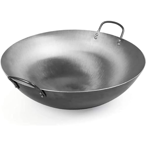 Heavy Carbon Steel Wok Round bottom wok- Hand-Hammered Round Bottom Stir-Fry Pan