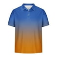 thumbnail image 3 of Men's Polo Shirts 4x Quarter Zip Gradient Fitted Collared Polo Shirt Athletic Fit Summer Casual Golf Shirt,Blue,S, 3 of 5