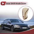 thumbnail image 2 of Unique Bargains 1 Pc Gear Shift Knob Cover Decoration Stick Shifting Handle Protector 12.5x6cm/4.92"x2.36" Zipper Type Beige Brown Faux Leather, 2 of 7