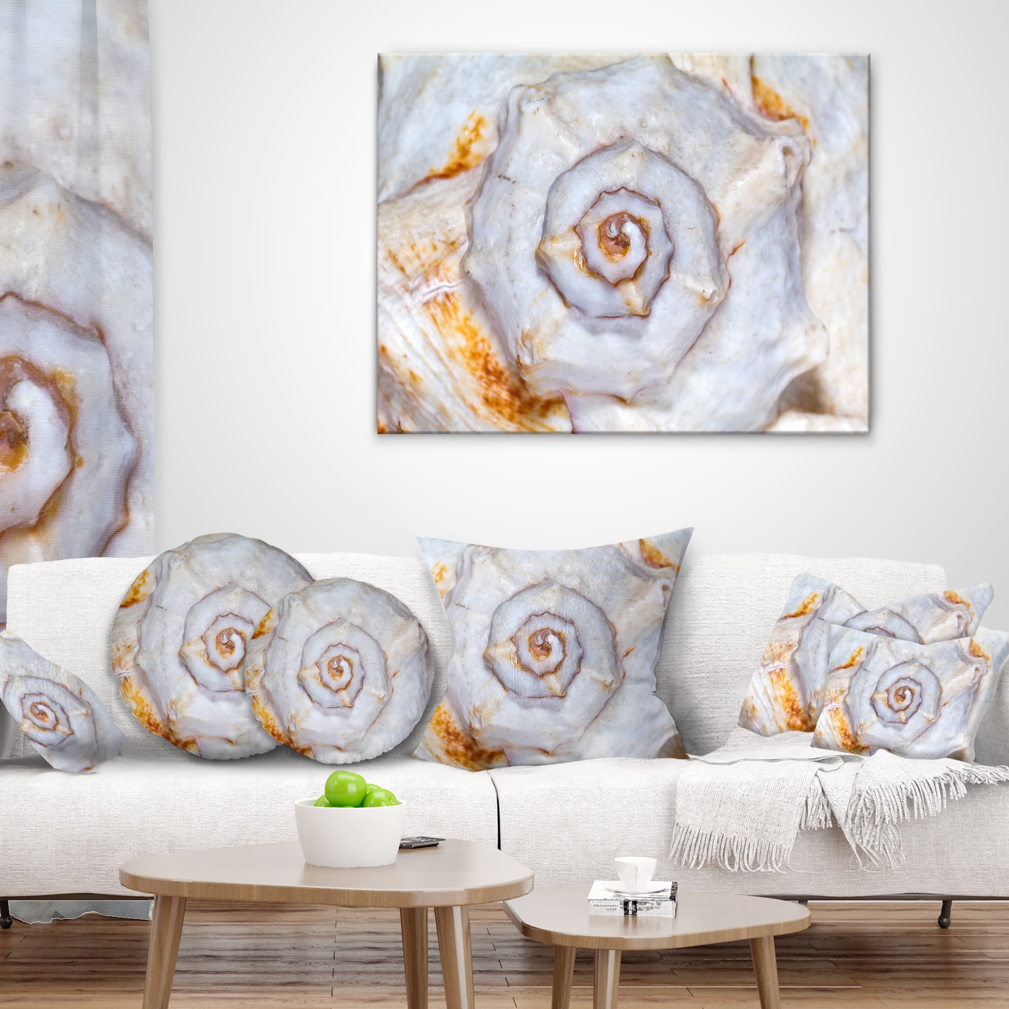 Designart Great Skeleton of Sea Shell - Animal Throw Pillow - 12x20