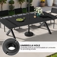 thumbnail image 4 of Crestlive Products 94" Outdoor Dining Table for 8-10, Aluminum Sturdy Frame with Umbrella Hole, Black Wood-Grain Top, 4 of 7