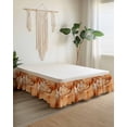 thumbnail image 2 of Marble Burnt Orange Wrap Around Bed Skirts for Queen Bed 18" Drop,Bed Skirt with Adjustable Elastic Belt Dust Ruffle Bed Valance for Bedroom Hotel Modern Abstract Ink Painting Luxury Bed Frame Cover, 2 of 7