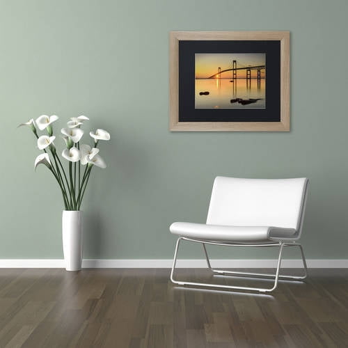 Trademark Fine Art "Newport Morning" Canvas Art by Michael Blanchette Photography Black Matte, Birch Frame