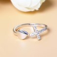 thumbnail image 4 of Anillo de cruz y corazón para mi hija, oración a través de él, anillos de amor cruzados abiertos ajustables de plata de ley 925, nunca te rindas oso de fresa Hogar, 4 of 5