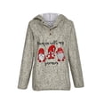 thumbnail image 3 of KZKR Long Sleeve Sweatshirt for Women Christmas Pullover Hoodie Drawstring Henley Top Shirt, 3 of 3