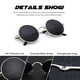 thumbnail image 4 of Gafas de sol CGID E01 con lente negra polarizada con borde metálico plateado, 4 of 7