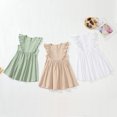 thumbnail image 3 of Godderr Toddler Girl Dress,Kids Cotton Linen Dress Ruffle Sleeveless Casual Dress Toddler Girl Dress, 3 of 6
