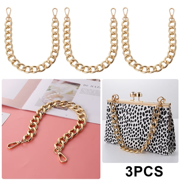 Bolso Cadena Gruesa Metal Punk 40cm Correa para El Hombro Asas DIY (dorado)
