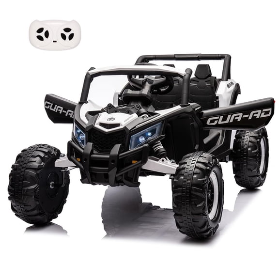 TROPOW 24 Volt Ride On Toys for Boys,Battery Powered Kids Car, Electric Off-Road UTV Car with Remote Control, 200W Motors, Led Lights, Music, Enhanced Suspension, Ride on Toy for Kids,White